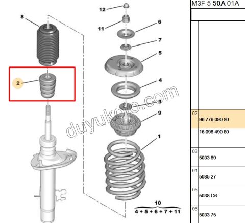 Ön Amortisör Dayama Takozu