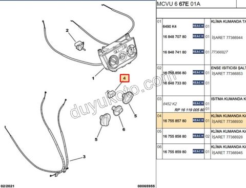 Kalorifer Anahtarı UFAK FRN PBP