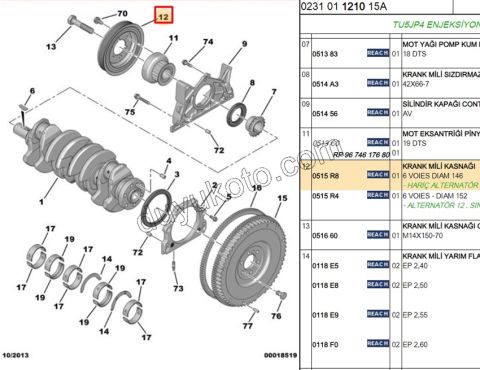KASNAK KRANK 1.6İ 16V Benzinli ET3J4 EC5
