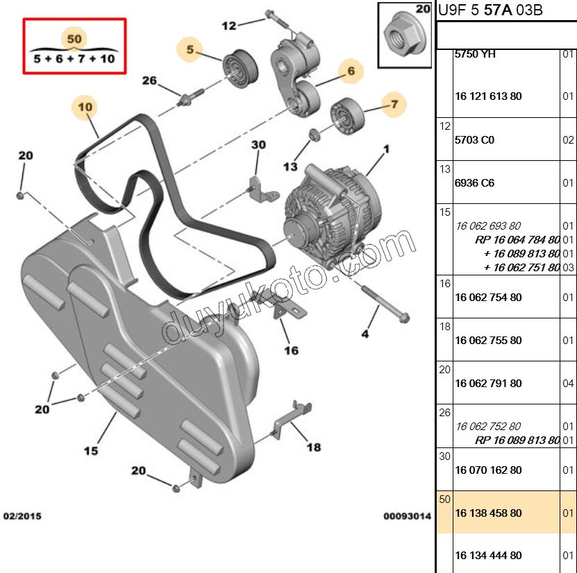 Alternatör V Kayış Kiti (Gergi Kütüklü) BXR3 Klimalı