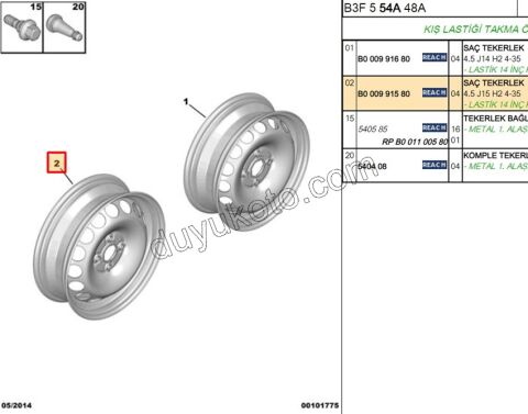 Sac Jant 15 INC P107 4.5 J15 H2 4-35