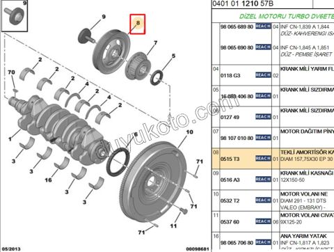KASNAK KRANK 1.4HDİ/1.6HDİ Euro4 YM 1.6HDİ Euro5