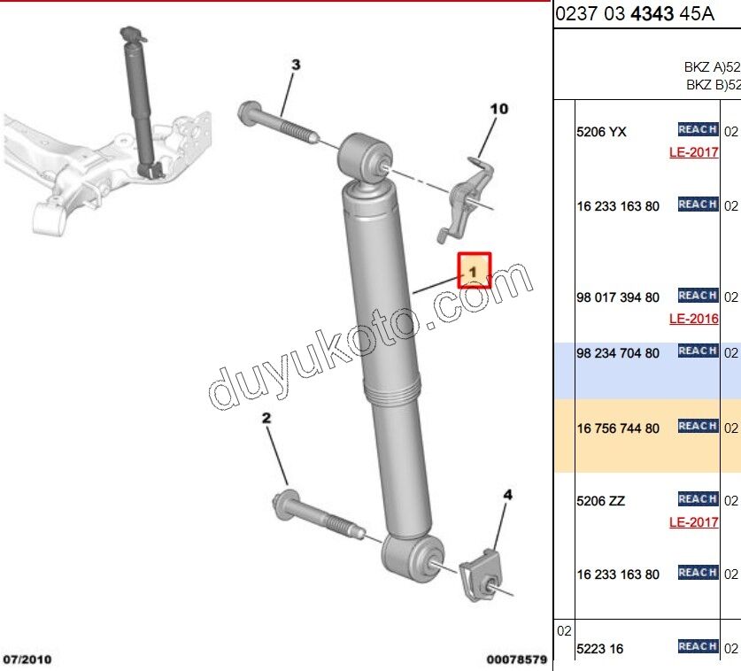 Arka Amortisör C33 DS3
