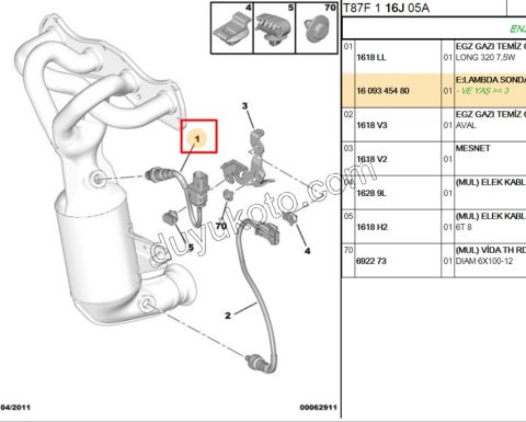 LAMBDA SENSOR UST 1.6VTi 120HP 6PIN