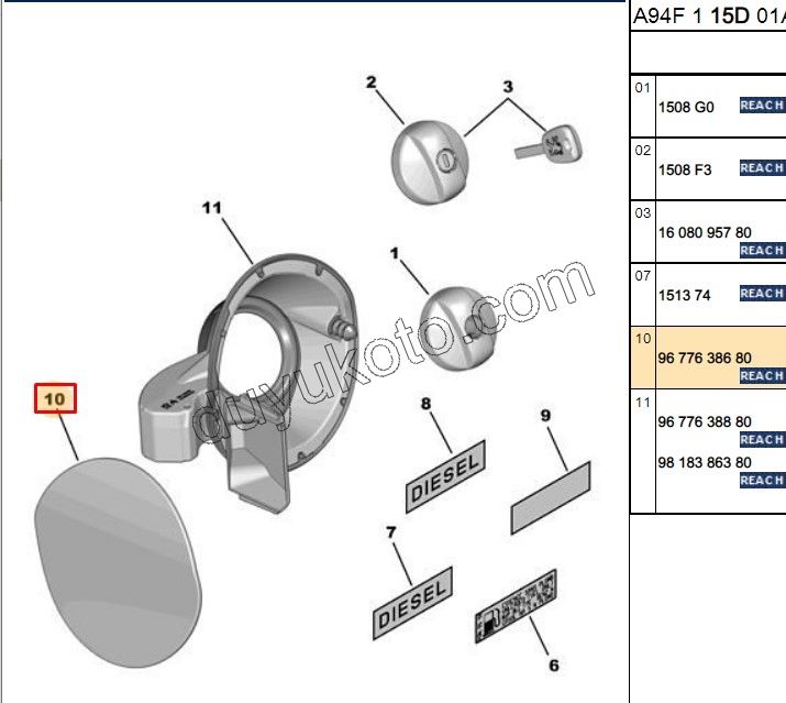 KAPAK YAKIT DEPO DIS P20081