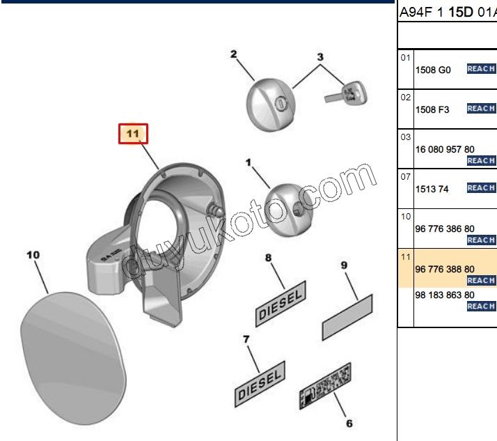 Yakıt Depo İç Kapağı  P20081