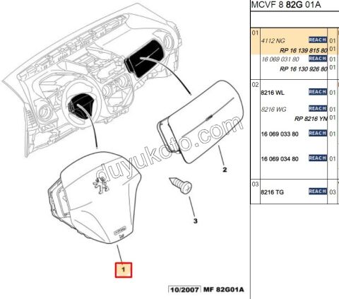 Sürücü (Sol) Hava Yastığı (AIRBAG) PBP