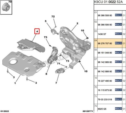 IZOLATOR SUNGER MOTOR UST L 1.5HDİ Euro6 CF