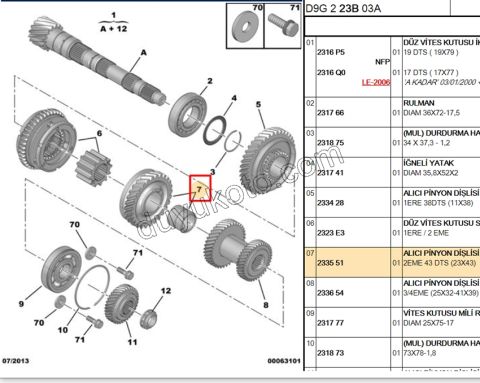 2.Vites Dişlisi 23X43 BE4R