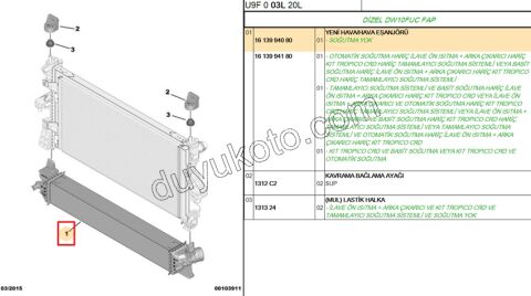 RADYATOR TURBO BXR3 DW10F Klimasız