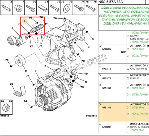 YAY ALTER GERGI PRT1 Klimalı 1.9D, 1998/2003