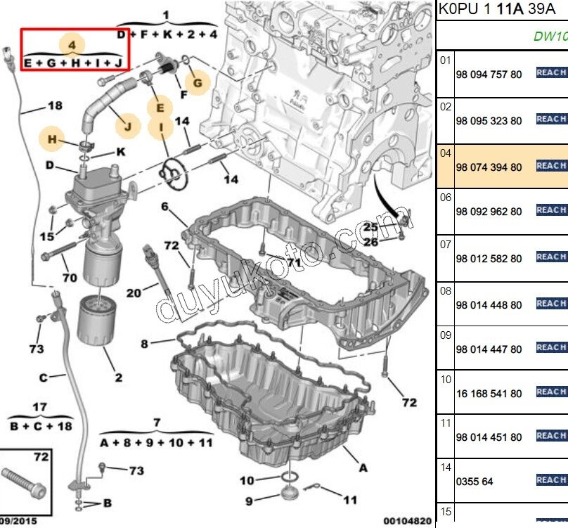 Yağ Soğutucu Contası (Oringi) Takım DW10FUE DW12RU 16V