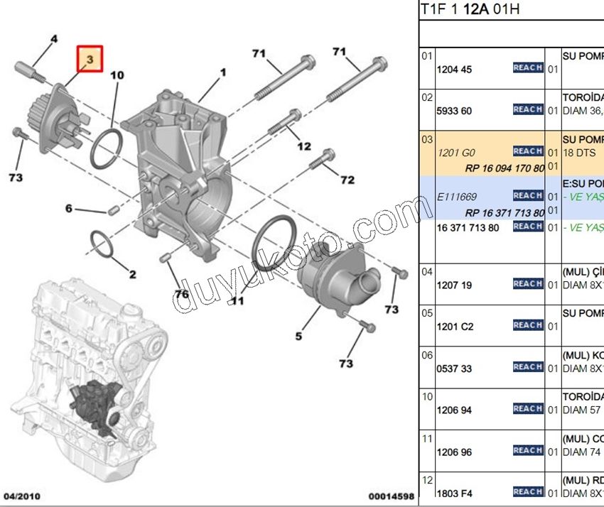 Devirdaim Su Pompası TU3JP TU3A 18 DIS ERP 1637171380
