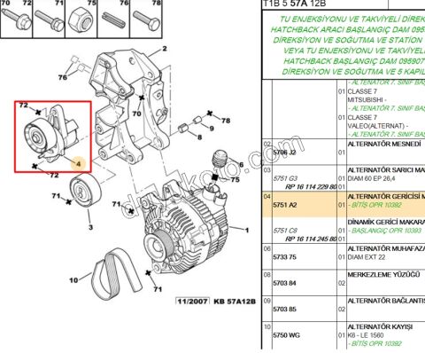 KUTUK RULMAN ALTER P206 1.6İ 16V Benzinli