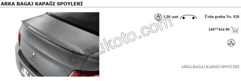 SPOILER BAGAJ KAPAK P301 (BOYASIZ)