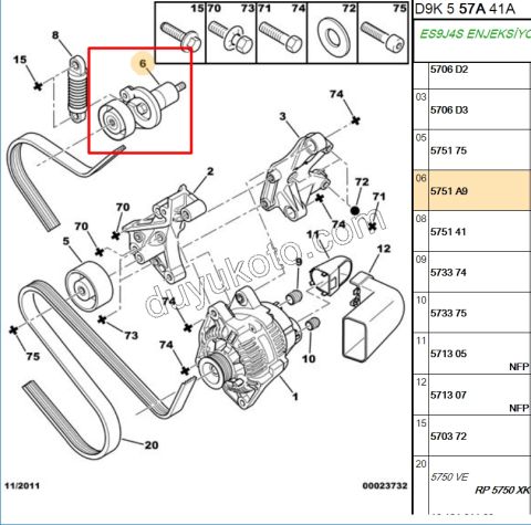 KUTUK RULMAN ALTER 3.0 V6 Benzinli P607