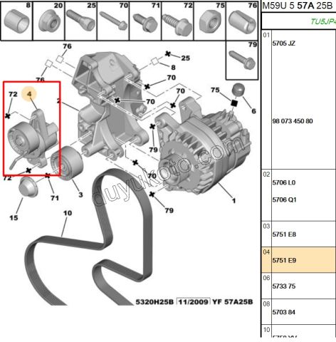 Alternatör (V Kayış) Gergi Rulmanı GERGI
