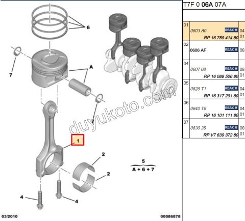 KOL PISTON TAKIM 1.6VTi 120HP ENO