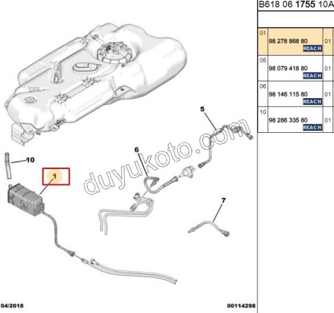 KANISTER BENZIN BUHAR DEPO EB2FA P2081 P20081 C33