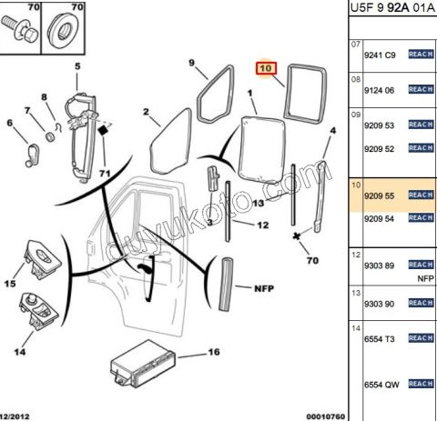 Ön Cam Çerçeve Fitili Sol BXR1 BXR2