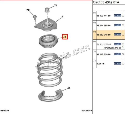 Ön Sağ Amortisör Rulmanı P2082 P20082 CRSF AMI C43