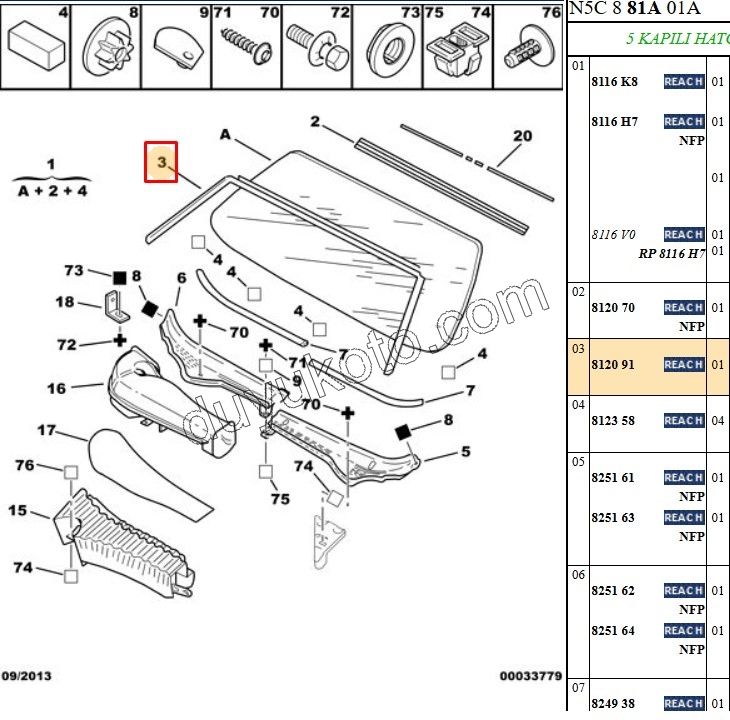 FITIL ON CAM LASTIK P306