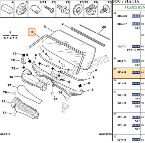 FITIL ON CAM LASTIK P306