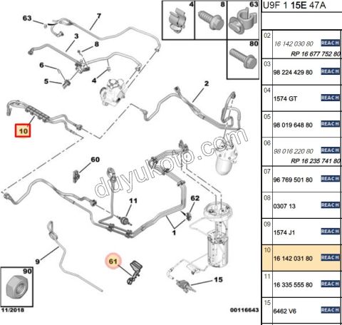 HORTUM YAKIT BESLEME 2 LI BXR3 DW12R