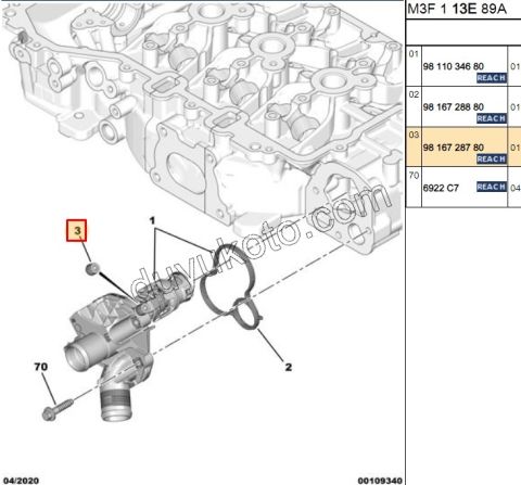 Termostat Hava Alma Tapası EB2FA P301MQ P2082 P20082