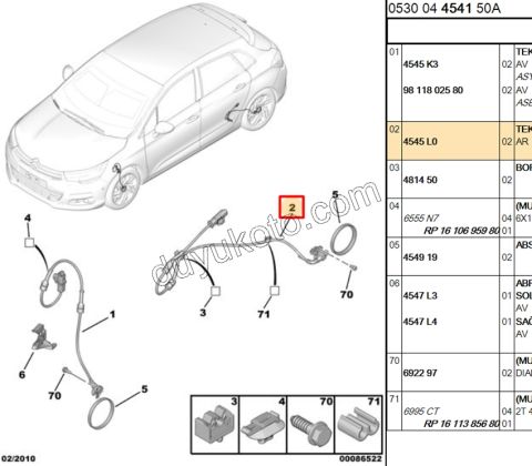 Abs Kablosu Arka Teker Sağ/Sol P3081 P3072 C42