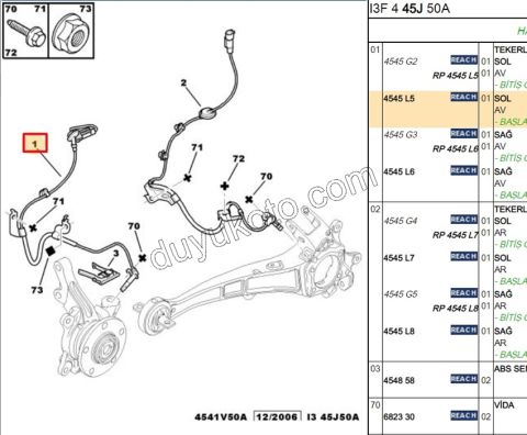SENSOR ABS ON L P4007 P4008