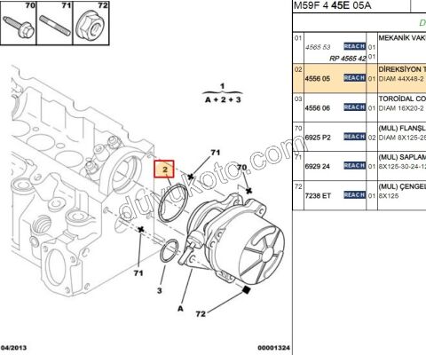 Vakum Pompası Contası (Oring) 1.9D, 98/03 BUYUK 44 X 48-2