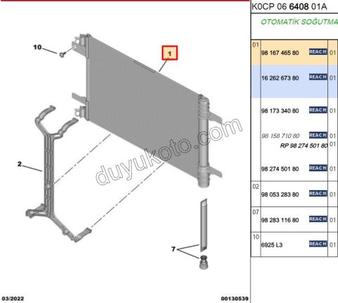 2019> Partner Rifter Berlingo Combo Doblo Proace City Klima Radyatörü P408 P5082 P3082 C4PC2