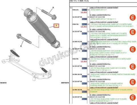 Arka Amortisör PBP FRN
