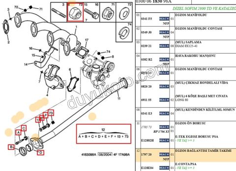 YUZUK EGZOZ CONTA TK BXR1 BXR2 2.5 2.8