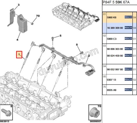 KIZDIRMA BUJI 1.4HDİ Euro5 12/16 1.6HDİ Euro5/Euro6