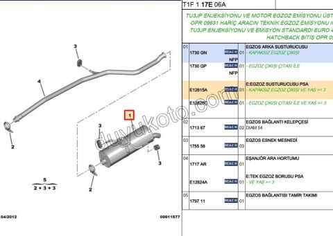 Egzoz Arka Susturucu P206
