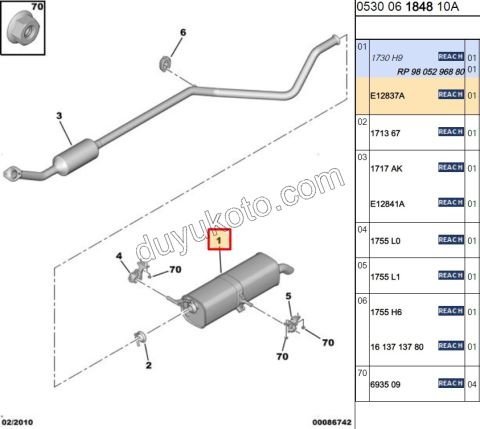 Egzoz Arka Susturucu C4 C42 DS4