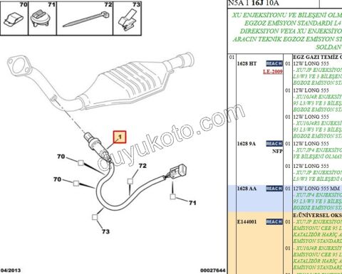 LAMBDA SENSOR TU5JP XU10J4R