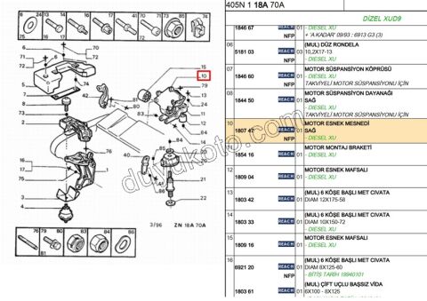 TAKOZ MOTOR ALT ALUMINYUM P205 P309 P405