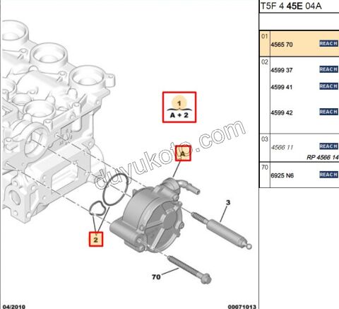 Vakum Pompası 1.6HDİ Euro4 P207 P307 P407