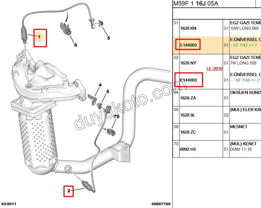 LAMBDA SENSOR ALT 1.4İ YM