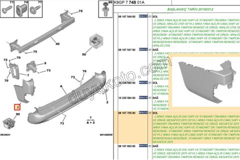 TAMPON ARKA KOSE L PRT4 2P VAN