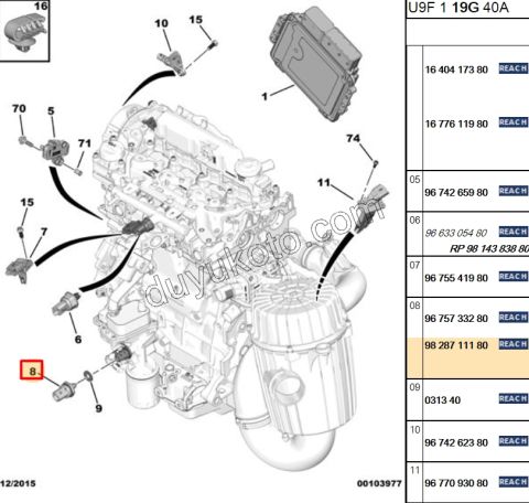 MUSUR YAG SICAKLIK YM DW10FUC DW10FUE DW12RU 3 PIN