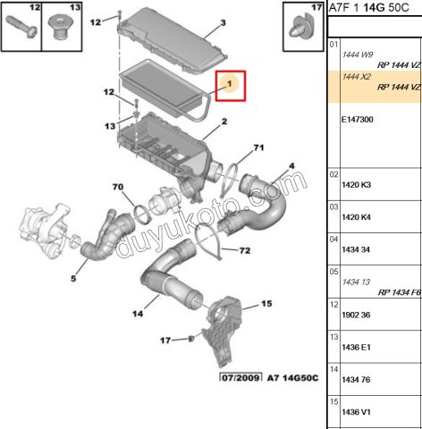 Hava Filtresi 1.4HDİ Euro4 02/11