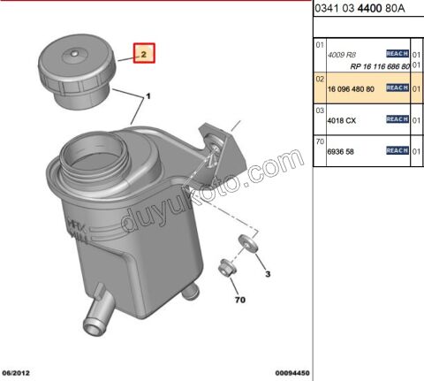 Direksiyon Yağ Depo Kapağı PBP NM FRN SARI