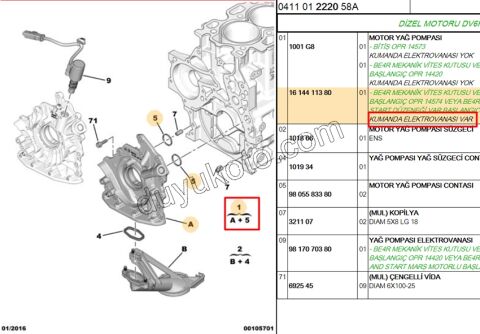 POMPA YAG ELEK+ 1.6HDİ Euro6 C S & S