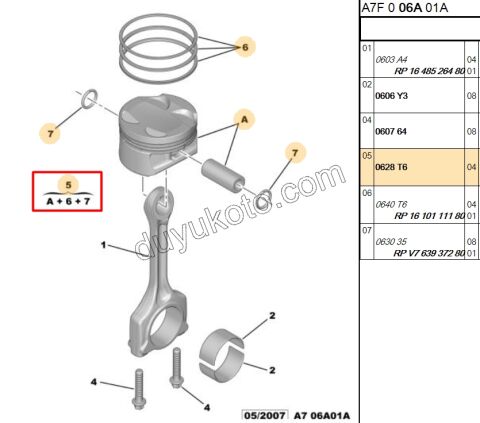 PISTON + SEGMAN STD EP3 95HP X 4AD