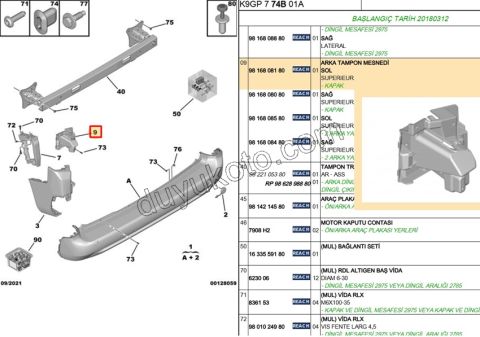 AYAK TAMPON ARKA L PRT4 CMBE