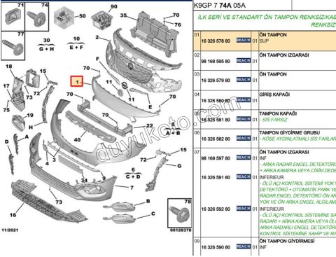 Ön Tampon Üst PRT4 CMBE